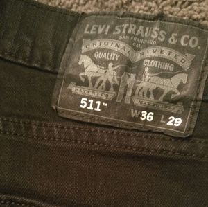 Levi's 511 Men Black Jeans Width 36 Length 29